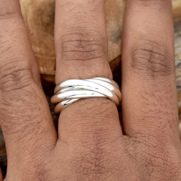 Solid 925 Sterling Silver Band& Statement Meditation Handmade